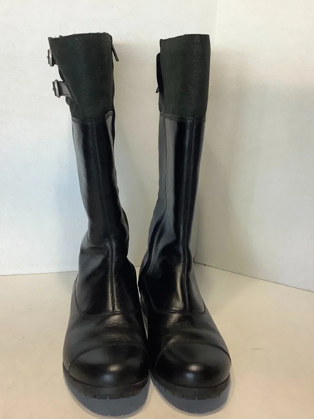 Women's UGG Barolo Riding Boots Knee High Sherpa Lined Black Size 9.5 1001657